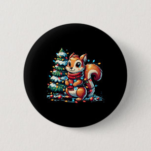 Christmas Fun For Kids Winter Squirrel And Xmas Co 2 Inch Round Button