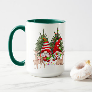Christmas Fun Gnome and Deer Mug