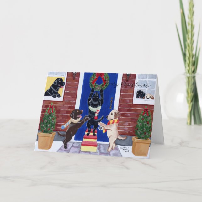 Christmas Fun Labradors Holiday Card (Front)