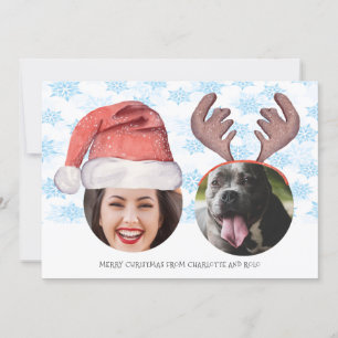 Christmas Fun Photo Santa Reindeer personalized Holiday Card