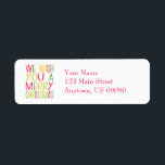 Christmas Fun Return Address Label<br><div class="desc">Christmas Fun Return Address Label (Red / Green / Yellow / Gold)... These cute "We Wish You A Merry Christmas" return address labels are the perfect addition to your Christmas cards, winter wedding invitations, save the date announcement, or any winter get together. Whether you want to say Merry Christmas, Season's...</div>