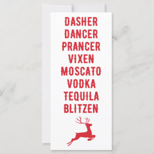 Christmas Funny Alcohol Reindeer Names Card