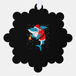Christmas - Funny Christmas Shark T-Shirt Ornament Card