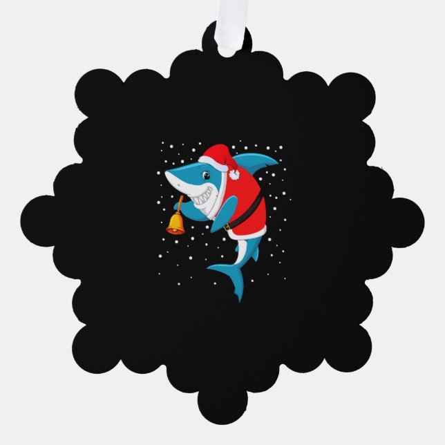Christmas - Funny Christmas Shark T-Shirt Ornament Card (Front)