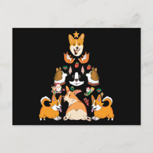 Christmas Funny Corgi Xmas Tree Dog Lover Gift Postcard
