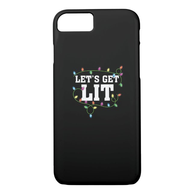Christmas Funny Cute Let's Get Lit Case-Mate iPhone Case (Back)