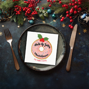 Christmas Funny Doughnut Wreath Personalize Napkin