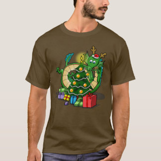 Christmas  Funny Dragon Christmas Tree T-Shirt