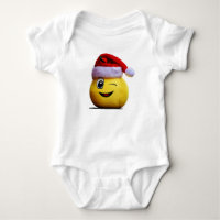 Christmas Funny Emoji Wink Smile Santa Yellow Face