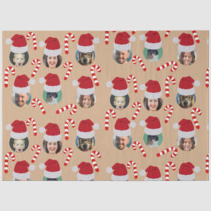 Christmas Funny Family Photo Santa Hats Kraft  Tissue Paper