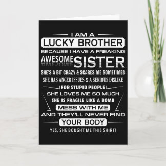 Christmas Funny For Brother From Sister I Am A Luc Card