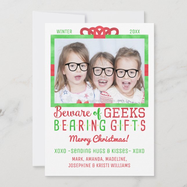 Christmas Funny Geeks | Family Holiday Photo (Front)
