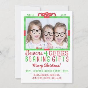 Christmas Funny Geeks   Family Holiday Photo