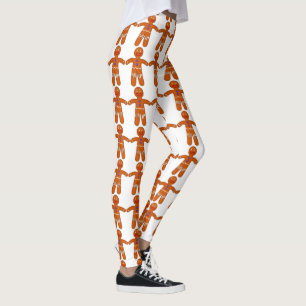 Christmas Funny Gingerbread Man Print Leggings