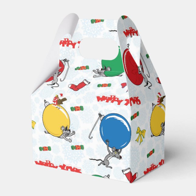 Christmas funny mouse with balls favor box (Front Side)