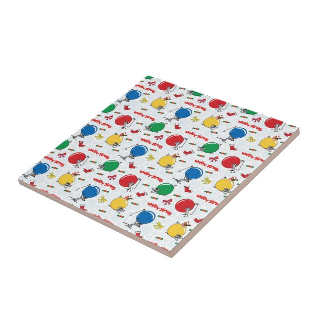 Christmas funny mouse with balls tile (Side)