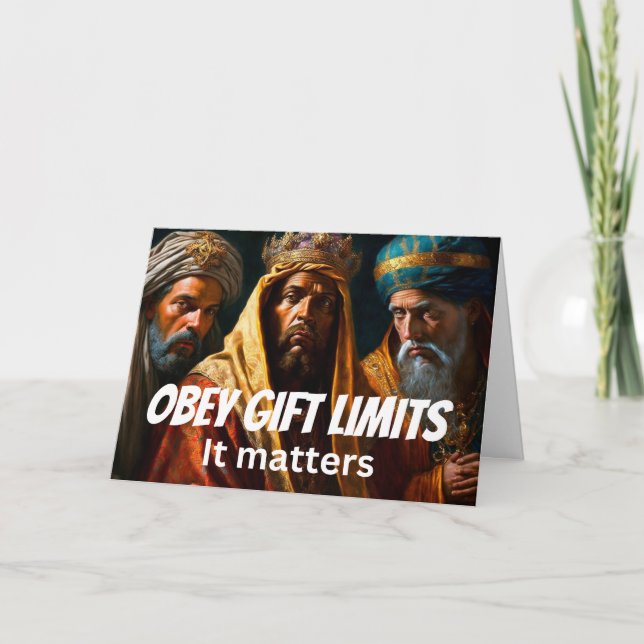 Christmas Funny Novelty OBEY GIFT LIMITS   Thank You Card (Front)