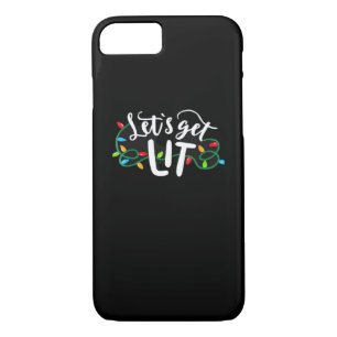 Christmas Funny Pajamas Let's Get Lit Christmas Cl Case-Mate iPhone Case