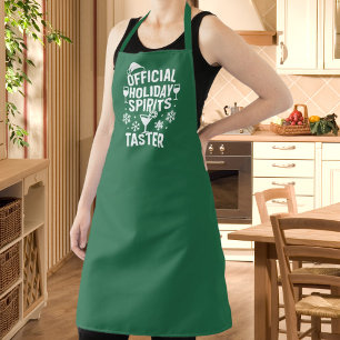 Christmas funny party spirits taster green apron