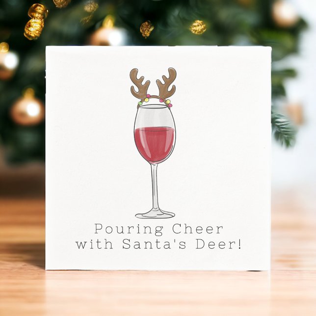 Christmas Funny Pouring Cheer with Santa's Deer Napkin (Creator Uploaded)