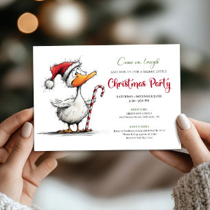 Christmas Funny Quirky Goose Whimsical Party  Invitation