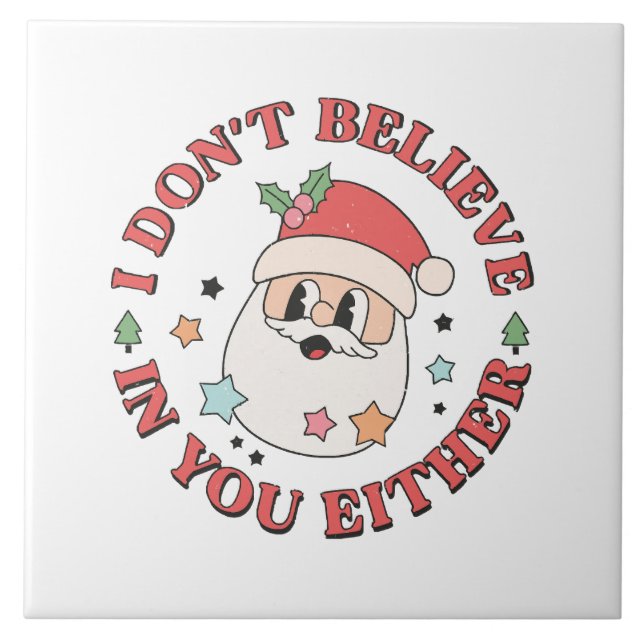 Christmas Funny Santa  Tile (Front)
