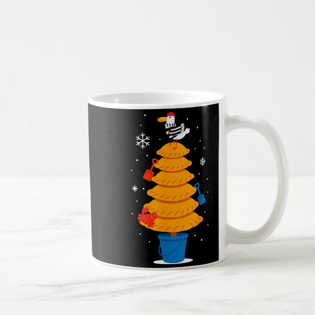 Christmas Funny Seagull Cornish Pasty Holiday Desi Coffee Mug (Right)