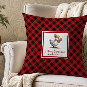 Christmas Funny Silly Geese Throw Pillow Decor