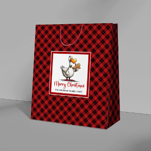 Christmas Funny Silly Goose Cartoon Gift Bags Set