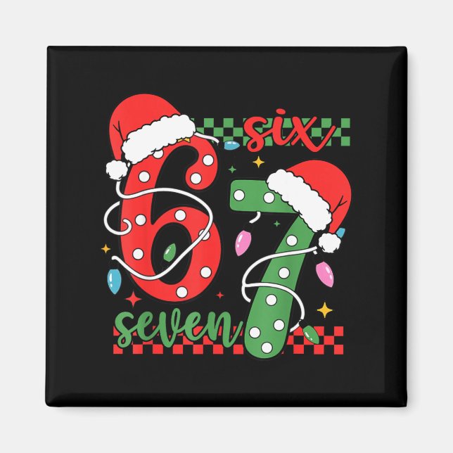 Christmas Funny Six Seven 6 7 Meme Gen Alpha Slang Magnet (Front)