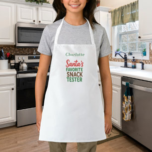 Christmas funny snack tester name apron