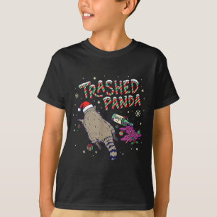 Christmas Funny Trashed Panda Racoon Gets Drunk Xm T-Shirt