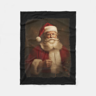 Christmas Funny Trump Santa Claus Retro Vintage Fleece Blanket