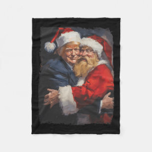 Christmas Funny Trump Santa Claus Retro Vintage Xm Fleece Blanket