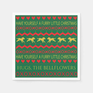 Christmas Furry Little Dogs Napkin