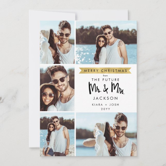 Christmas Future Mr and Mrs Save The Date 5 Photo (Front)