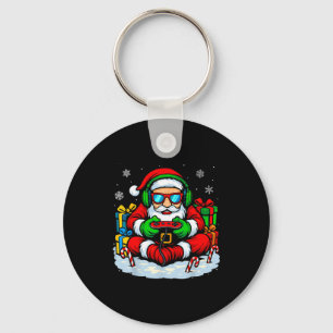 Christmas Gamer Boys Video Game Xmas Funny Santa G Keychain