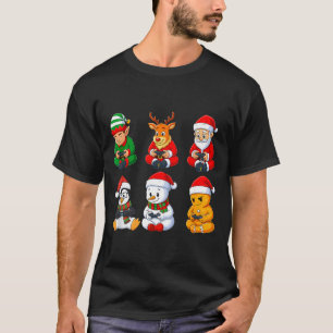 Christmas Gamer Boys Video Games Santa Elf Reindee T-Shirt