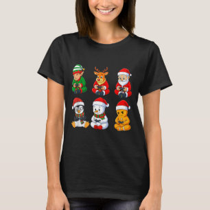 Christmas Gamer Boys Video Games Santa Elf Reindee T-Shirt