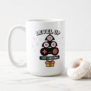Christmas Gamer Controller Holiday Tree Design Coffee Mug