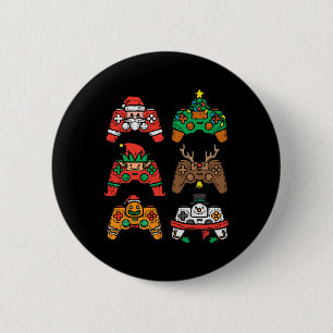 Christmas Gamer Controller Xmas Gaming Men Boys Ki 2 Inch Round Button