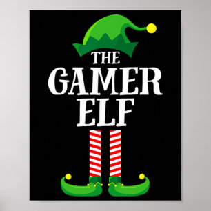Christmas Gamer Elf Matching Family Group Christma Poster
