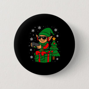 Christmas Gamer Retro Elf Funny Xmas Gaming Boys K 2 Inch Round Button