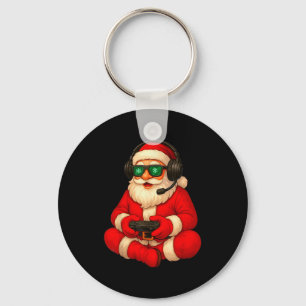 Christmas Gamer Santa Video Game Gaming Boys Men K Keychain