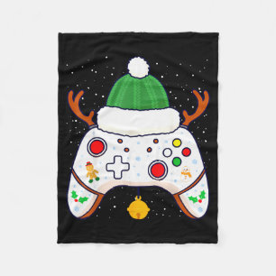 Christmas Gamer Video Game Controller Gamepad  Fleece Blanket