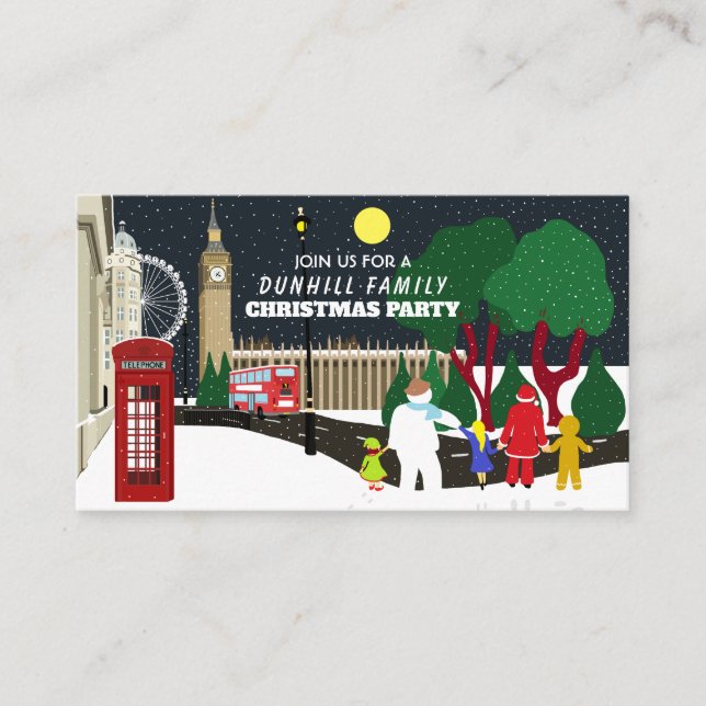 Christmas gang In London, Christmas Party Ticket Enclosure Card (Front)