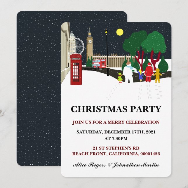 Christmas Gang in London Invitation (Front/Back)