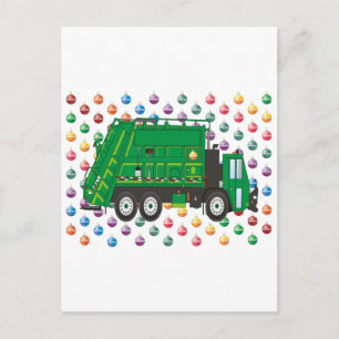 Christmas Garbage Truck December Holiday Postcard