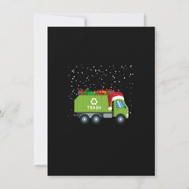 Christmas Garbage Truck Shirt For Boys Kids Toddle Invitation (Front)