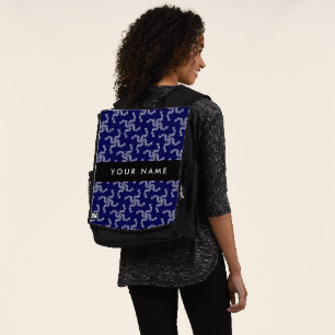 Christmas Garland, Blue, Your name, Personalize Backpack